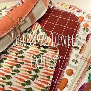 Unpaper‎ Towels Flannel Towels Reusable Napkins Veggies Handmade NEW NWT